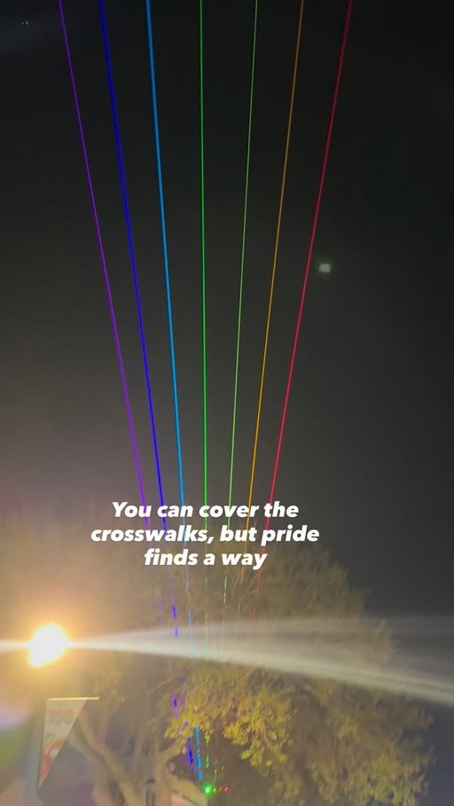 50 blocks of Central Ave lit up with rainbow laser lights for @winterpridestpete! Stretching over 2 miles from the @cocktailstpete roof all the way to South Pasadena. Can’t get rid of us!