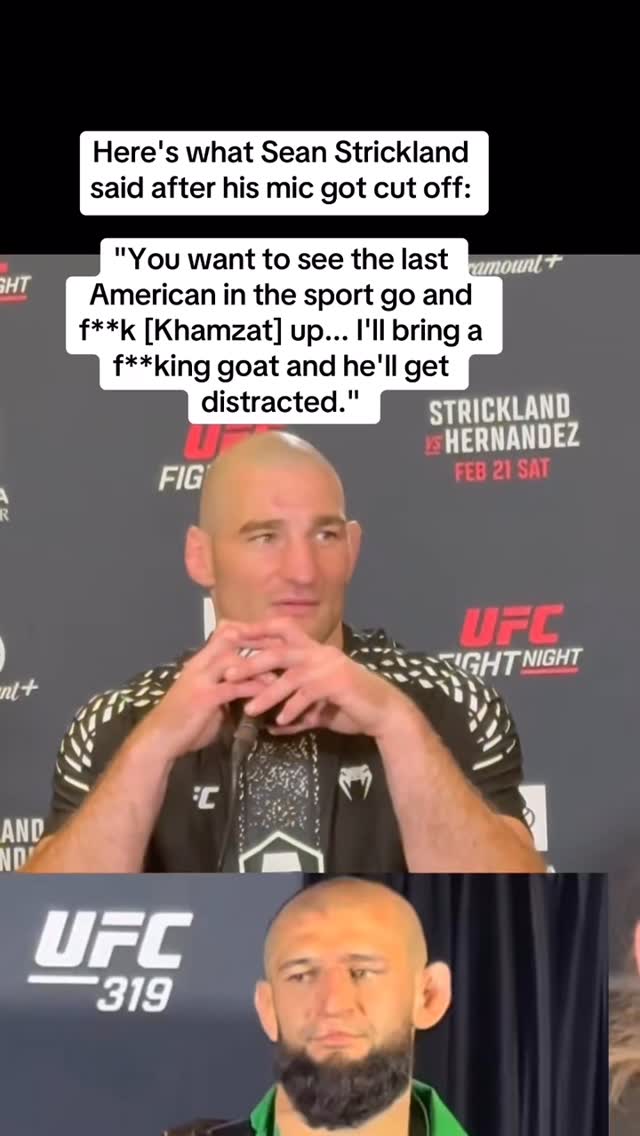 Sean Strickland mic gets cut off while trashing  Khamzat Chimaev while hi