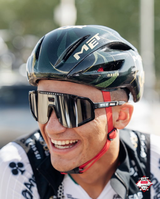 It’s the seventh and final stage of @theuaetourofficial, which means it’s time for our special-edition @met_helmets! 🪖

Designed using the @g42ai helmetverse.ai platform, the MET Manta helmet sports an AI-generated colour-way.

In a global competition that spanned 20,000 entries, Rajesh D’Souza created the winning design, and is a guest of the team this weekend 🎟️

We can’t wait to race the final stage in this special creation! 🤩

#WeAreUAE | #UAETour