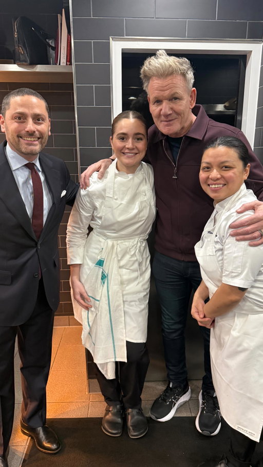 Nothing like surprising @tillyramsay during service at @restaurantgordonramsay ! Great job @chef.kim.ratcharoen and I hope you learned so much Dad x
