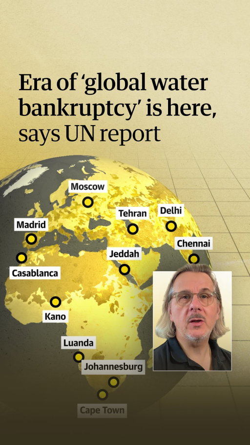 ‘For much of the world, “normal” is gone.’

This is what Prof Kaveh Madani, director of the UN University Institute for Water, Environment and Health, said to journalists in New York after publishing a report declaring that the world had entered an era of ‘global water bankruptcy’.

‘This is not to kill hope but to encourage action and an honest admission of failure today to protect and enable tomorrow,’ Madani said.

Seventy-five percent of people live in countries classified as water-insecure or critically water-insecure and 2 billion people live on ground that is sinking as groundwater aquifers collapse, while some the most visible signs of water bankruptcy are the 700 sinkholes peppering the heavily farmed Konya plain in Turkey.

Water overuse and pollution must be tackled urgently, the report’s lead author said, because no one knows when the whole system could collapse, with implications for peace and social cohesion.

Water-related conflicts have almost doubled since 2022 alone, while scarcity threatens to force up food prices.

The report, released last month, also points out that the risks are falling disproportionately on smallholder farmers, Indigenous peoples, low-income urban residents and women and young people, while the benefits of overuse often accrue to more powerful individuals.

Find out why we are facing ‘water bankruptcy’ – and what that looks like for the planet – in this video with our environment editor, Damian Carrington.

To read in depth, head to the link in bio.