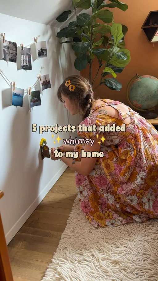 5 renter friendly ways to add whimsy to your home ✨ i love to keep them renter friendly so i can seasonally change them! What are some other cute ways that you add whimsy? #diy #whimsy