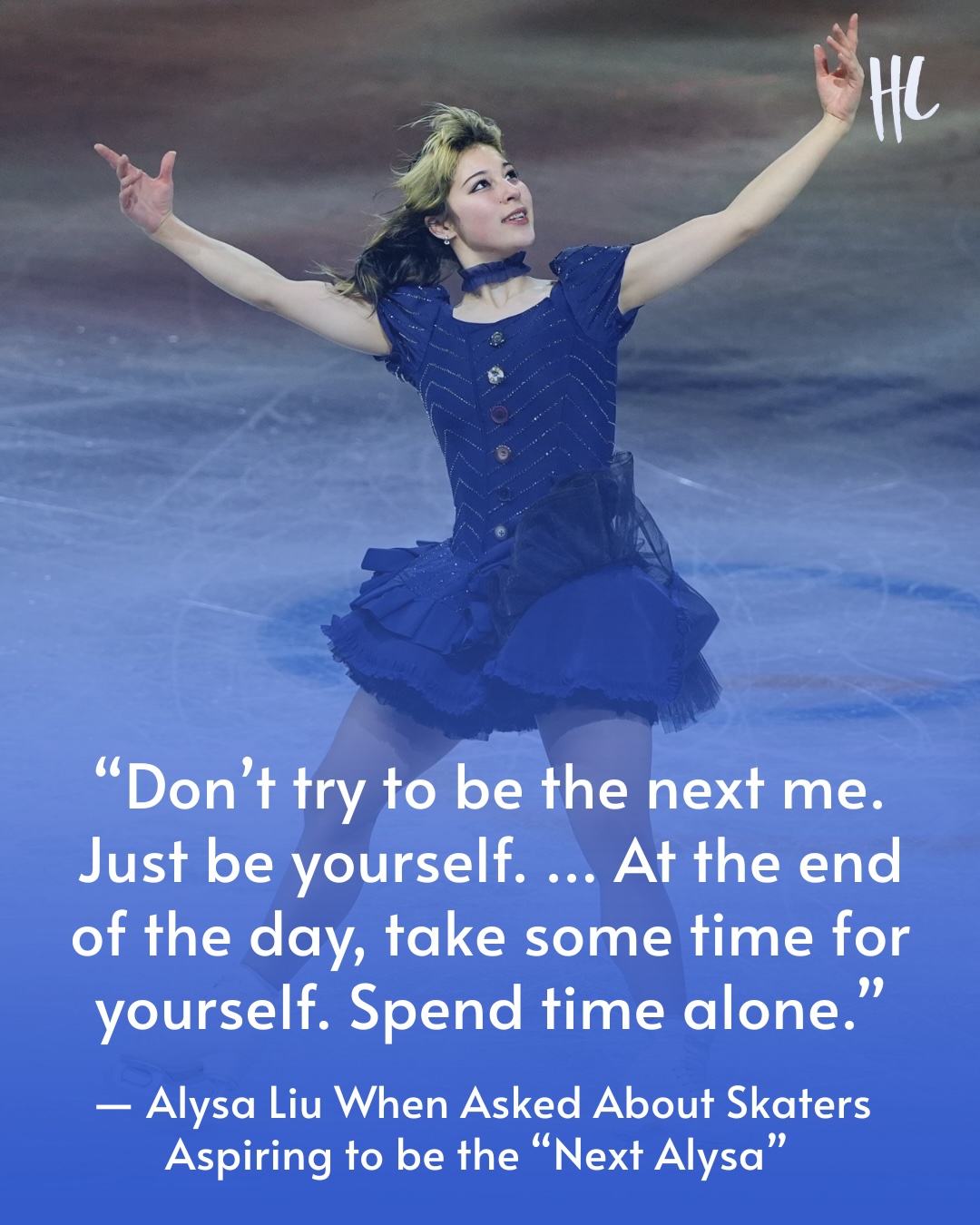 Alysa Liu has some advice for skaters trying to be the "next Alysa" — don't be; just be yourself! 🤩

"Don't try to be the next me," the Olympic figure skater said in a recent interview on CBS Saturday Morning. "At the end of the day, take some time for yourself. Spend time alone. I think it really helped me." 

Alysa's comeback story has resonated with athletes and sports fans around the world. The now-20-year-old took a brief hiatus from the ice when she was 16 due to burnout. When she returned, Alysa's love for the sport grew, as did her fan base. (📸: Getty Images)