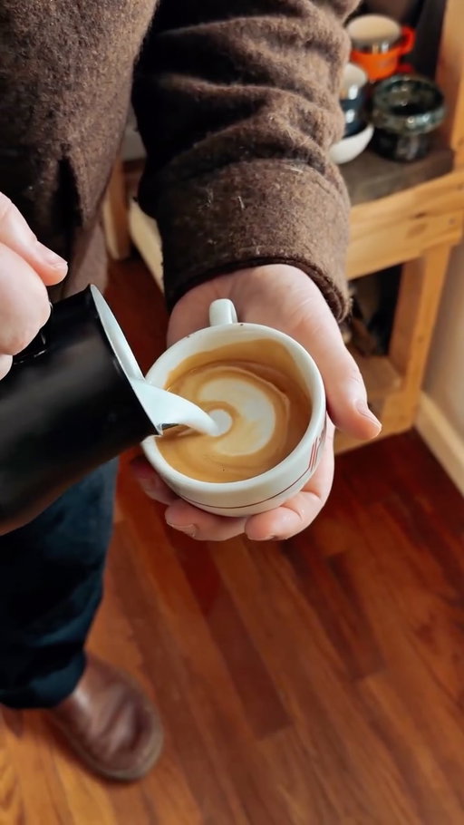 Practice makes improvement.
People think they need better gear. You don’t. A $600 espresso machine with reps behind it will beat a $7,000 setup with no experience. There’s no magic milk pitcher. I’ve got my dream setup and still mess up pours. Taste matters most anyway — latte art is a bonus. Also non dairy milk can be a challenge sometimes.

Same with content. I thought I needed crazy cameras and lights and it would boost me to better engagement. We’ve filmed on an iPhone for 5 years — not even the newest one. No special editing app or camera shortcuts you into engagement. It’s just learning as you go and upgrading when you really need to I guess. 

Start small. Use what you have. Upgrade later. Espresso, cocktails, baking, content, or even putting together outfits. 🤷 

@specht_design thanks for the grinder top.