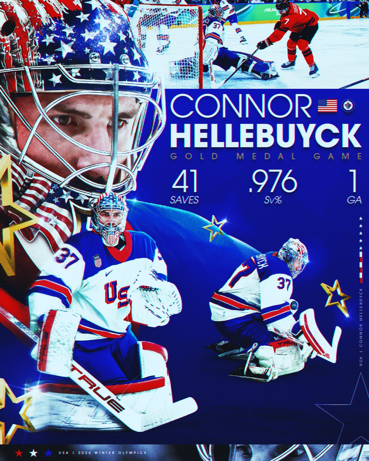 Connor Hellebuyck was simply unbelievable 👏 #MilanoCortina2026 #WinterOlympics