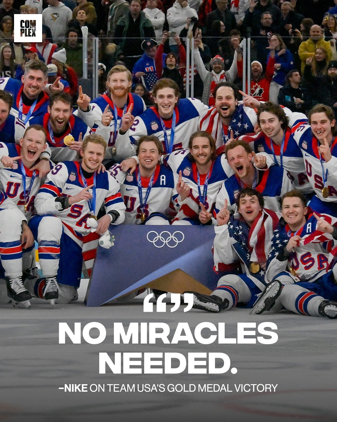 Nike celebrates Team USA Hockey on their Gold Medal win against Canada 🥇

📸: @nike