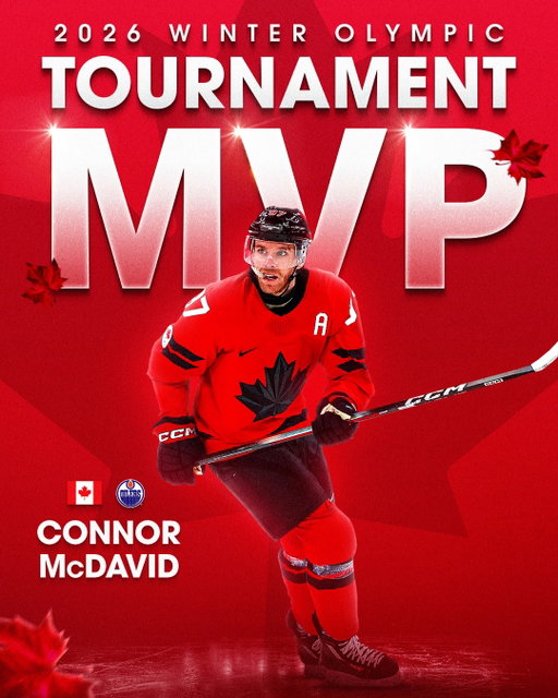 Connor McDavid (@mcdavid97) is your #MilanoCortina2026 #WinterOlympics MVP!! 🍁