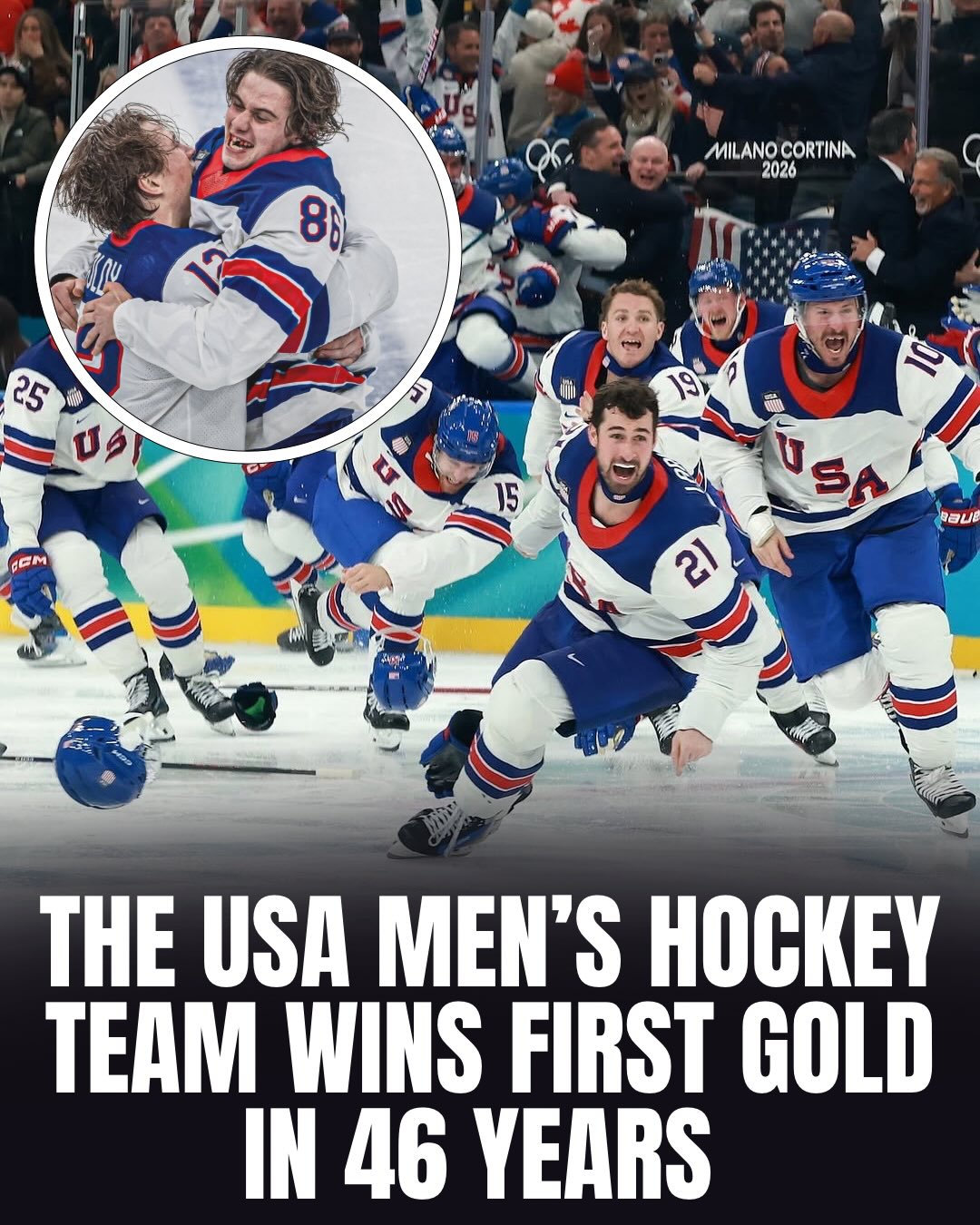 HISTORY MADE! 🥇🏒🇺🇸
46 years. One unforgettable moment. 🥇
From Lake Placid’s Miracle on Ice to Milan’s OT thriller.. Team USA just brought home Olympic GOLD in men’s hockey! 🏒✨ Jack Hughes with the dagger in OT, legend forever. 🥅🔥
This isn’t just a win.. It's American hockey history. 🇺🇸

#Olympics #USA #Hockey #MilanCortina2026 #GoldMedal