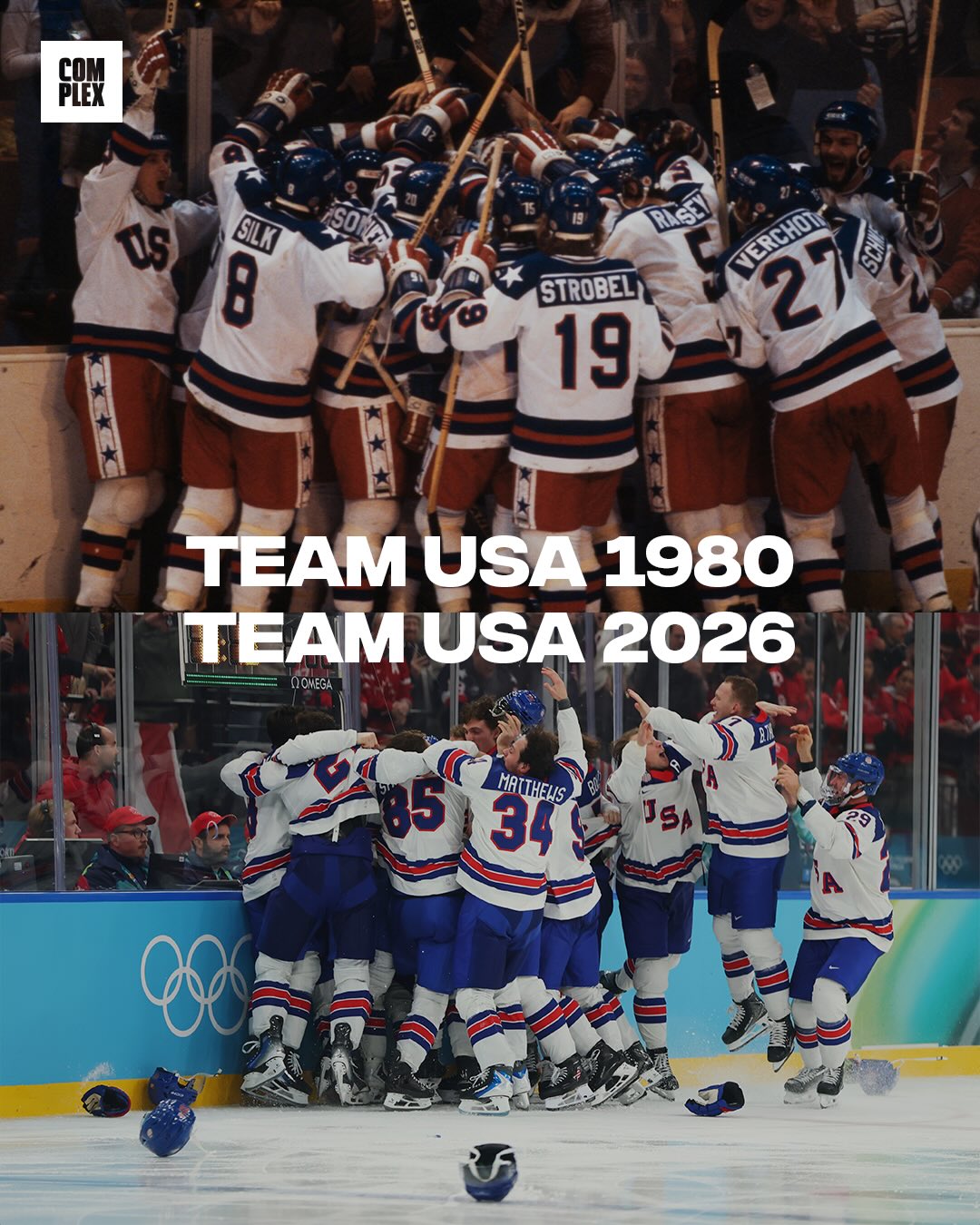 46 years later…Team USA wins men’s ice hockey GOLD for the first time since the Miracle on Ice. 🇺🇸🏒