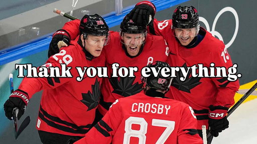 Thank you for everything.
Thank you for bringing this country together.
Thank you for giving us something to rally around.
Thank you for making us believe again.
Thank you for bringing back the hope and joy we needed.

Just… thank you. 🇨🇦