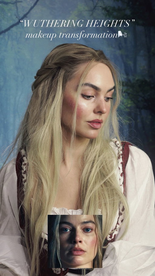 Cathy “WUTHERING HEIGHTS” Makeup🥀

Wind-swept & unhinged beauty🌬️

Here’s how to recreate Margot Robbie’s period drama “no-makeup makeup” using some of the exact tones seen on screen! @wutheringheightsmovie 

(Makeup designer Siân Miller @siantmiller confirmed that Burt’s Bees Rose Tinted Balm and CHANEL N°1 Lip & Cheek Balm in Berry Boost were used on set (via @allure interview with @kirbiejohnson ). @7nanaf did Margot’s makeup for the film 🎥)

Full step-by-step cinematic makeup tutorial is live on @youtube ♥️ Love doing a makeup transformation!!! 

@warnerbros @warnerbrosca 

#wutheringheightsmovie #bronteblush #margotrobbie #perioddramamakeup #moviemakeup