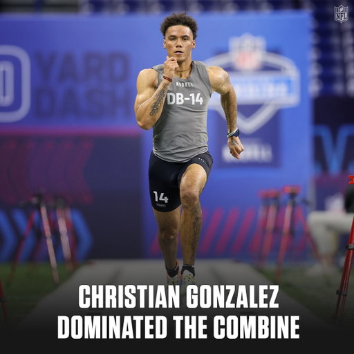 Before Christian Gonzalez did his thing in the Super Bowl... he did it at the 2023 Combine 🔥

2026 NFL Combine starts Feb. 26 on @nflnetwork
Stream on @NFLPlus