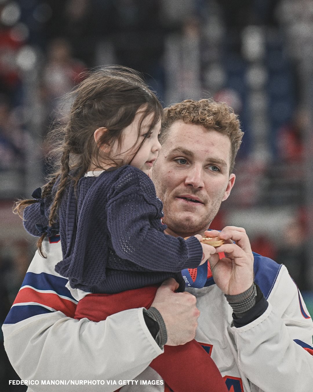 This photo of Matthew Tkachuk with the late Johnny Gaudreau’s daughter, Noa, is everything ❤️💙

Tkachuk and Gaudreau played six seasons together in Calgary 🙏

(📸: Federico Manoni/NurPhoto via Getty Images)