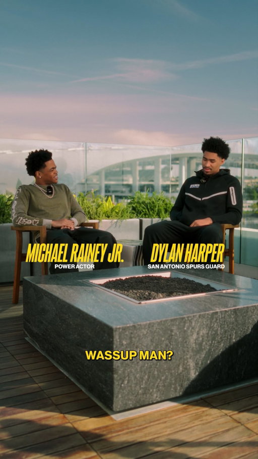 Two worlds, one convo. No script, just respect. @dylharpp and @michaelraineyjr. 

Inglewood ‘26 🌴 with JD.