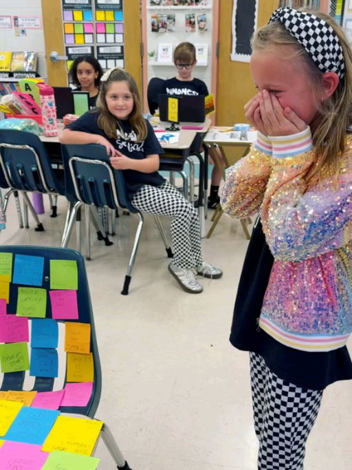 "My student was feeling low on her confidence. Her classmates decided to lift her higher. 💛 This was 100% their idea, another student led the way and shared his idea with our class and they went all in! While she was out of our room they covered her desk and chair with sticky notes full of truth, kindness, and reminders of who she is. After it soaked in, she ran to hug the friend who had the idea. This is truly one of my favorite teaching moments. When students learn to champion each other, that’s the real win." ❤️ Swipe ➡️ 

Shared with permission. @kcampbell0824 @headoverheelsforteaching