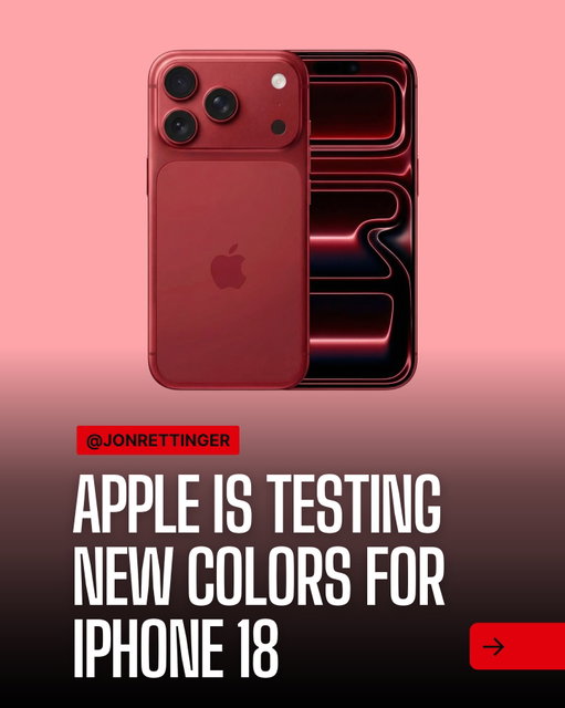 The latest iPhone 18 Pro rumors are here, and it looks like Apple is going all-in on “warm” tones. While we’ve heard about deep red, brown, and purple, some insiders say these might just be different variations of the same rich burgundy idea. 🍷

After the success of “Cosmic Orange,” it’s clear Apple is ready for more bold, saturated colors this year.

Which of these would you want to see most? Let me know below! 👇

#iPhone18 #AppleRumors #TechNews #iPhoneColors #AppleLeaks