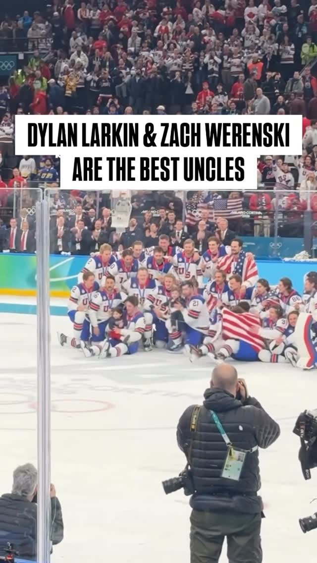 Footage of Zach Werenski and Dylan Larkin getting Johnny Gaudreau's young children so they can celebrate on the ice 🥲

🎥 @victoria_s_88