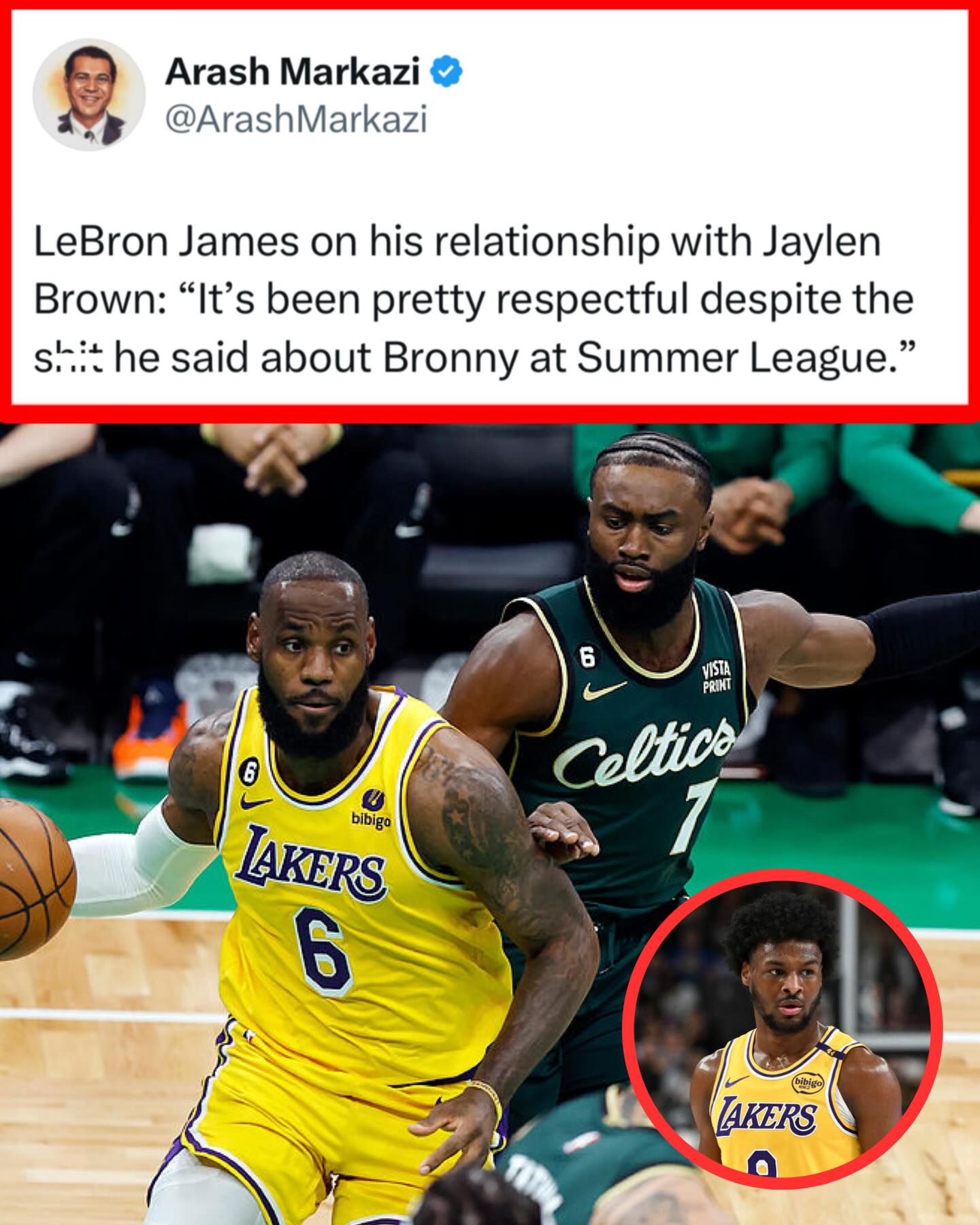 LeBron talking about his relationship with Jaylen Brown 👀

(Via: arashmarkazi/X, courtsidebuzzig/X)