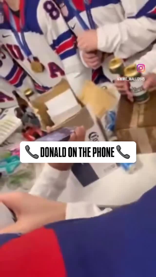 Footage of the USA hockey team on the phone with the President after the game

🎥 @mike_malloy45
