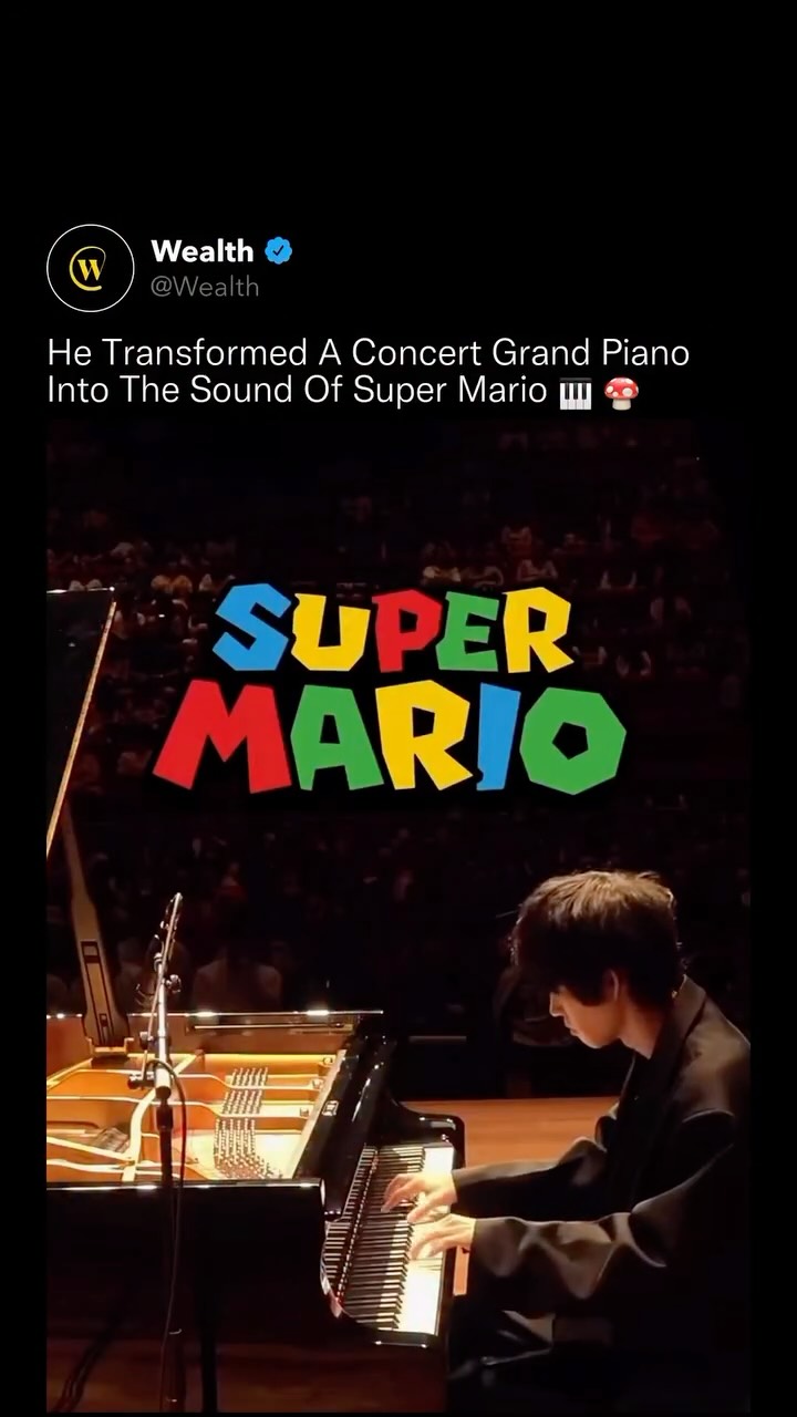 The audience expected a classical recital. Instead, they heard coins, jumps, and power-ups brought to life in perfect sync. 🎮✨

Super Mario’s iconic sound effects were originally built from ultra-short, percussive digital tones generated by early sound chips. Recreating those jumps, coin pickups, and level transitions on a full concert grand requires exact control over attack speed, pedal timing, dynamic contrast, and rapid register changes.

Each “coin” is a sharply articulated staccato. Each “jump” relies on velocity and timing. Even the illusion of 8-bit audio is achieved by carefully shaping harmony and rhythm to mirror the limitations of early gaming hardware, entirely through touch and technique.

This is digital sound design translated into live acoustic engineering.

Love Technology? Follow @Wealth 🌟

Media: @keichan_piano

#technology #innovation #music #gaming #engineering
