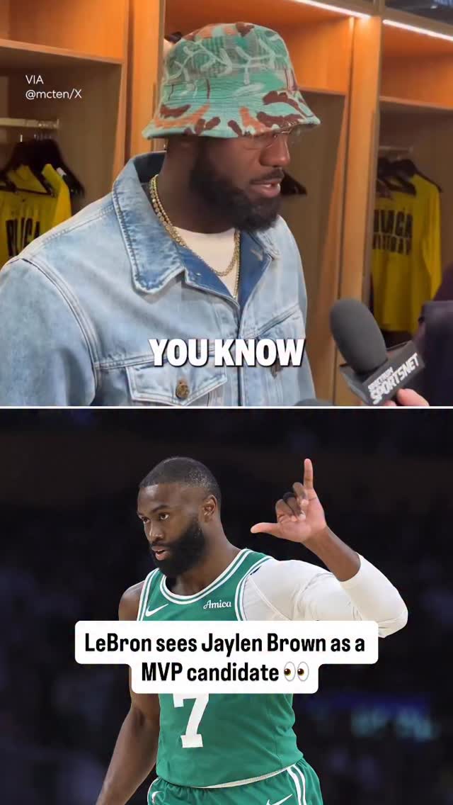 Should Jaylen Brown be mentioned more in the MVP conversation this season? 🤔

(via @davemcten)