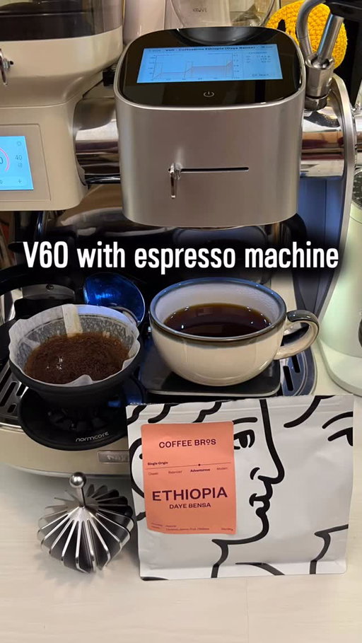 Pour overs with an espresso machine? 📈☕️

If you have a machine with flow control and brewing by weight, you can do it!

Here, I am using another of the advanced brewing modes of La Seine X from @maxims_coffee. In the “Drip Coffee” mode, you can set the flow, the brewed weight, and the interval time between pours. In addition, you can use the built-in grinder as well for this coarser size, and although it’s a 58mm conical burr, you will get certain complexity and notes if you use high quality coffee beans, and an adequate pour over recipe 👌🏼

As a relatively beginner in manual pour overs (V60 in particular), and after learning some of the basics, getting balanced, sweet, complex brewings, I tested my same go-to recipe with La Seine X:
 • Medium brewing temp of 93°C.
 • 15g at a medium-coarse size ~40 (my average size for espresso is ~20 for this roast level). Adjust your grind size depending on your recipe.
 • 1:14 ratio (210g) in ~3min, using 3 equal pours (70g each) at time points of 45s and 1min-45s. I set all stages to 70g for brewed weight.
 • Flow set to 7g/s (based on the measurements from my filter-oriented Balance Pro scale from @cocinarecoffee).
 • The interval time refers to the time passed between the end and start of consecutive pours: if the pour takes 10s (70g at 7g/s takes 10s), then subtract 10s from the time passed between the start of consecutive pours. Between bloom start (0s) and stage 1 start (45s) it takes 45s, since it takes 10s to pour the first 70g, I set the interval to 45-10=35s, and from stage 1 start (45s) to stage 2 start (1:45s), we need an interval of 60-10=50s.

Using these Ethiopian beans from @dayebensacoffee roasted by @coffeebros, I got a balanced cup with the the sweet caramel note they report, which shows the capabilities of this espresso machine to get tasty pour overs.

This compact 2-in-1 dripper from @normcorewares perfectly fits under the group head, using the @hariousa size 01 V60 filter. And additionally, I used the @codale.workshop presser for the perfect workflow.

#coffee #cafe #v60 #fyp #foryou