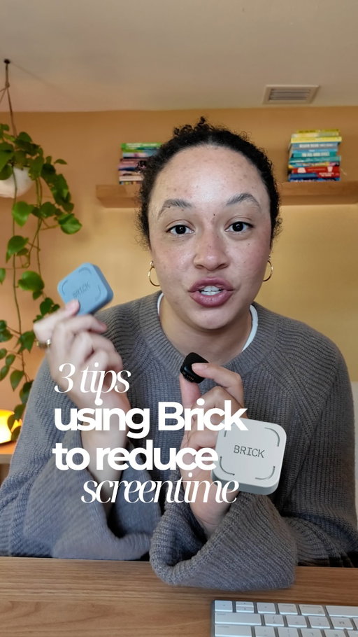 Buying the @getbrick won't fix your screen time problem 👀⁠
⁠
Unless you do these three things to properly set yourself up for success.⁠
⁠
✨ Set up a schedule in the app.⁠
⁠
Mine automatically Bricks my phone at 7pm every night and stays locked through the morning. ⁠
⁠
✨ Create different modes. ⁠
⁠
I have one that blocks social apps and another that blocks EVERYTHING distracting. Email. Slack. ClickUp. All of it. ⁠
⁠
✨ Put your Brick somewhere strategic. ⁠
⁠
I had mine on my fridge at first because it's magnetic and it seemed convenient. 😅 But now I’ve found a much better spot for it at my desk that makes more sense.⁠
⁠
This setup is the difference between owning a Brick and ACTUALLY using it.⁠
⁠
Now, I have my phone Bricked for up to 15 hours without even noticing, and have SIGNIFICANTLY reduced my screen time.⁠