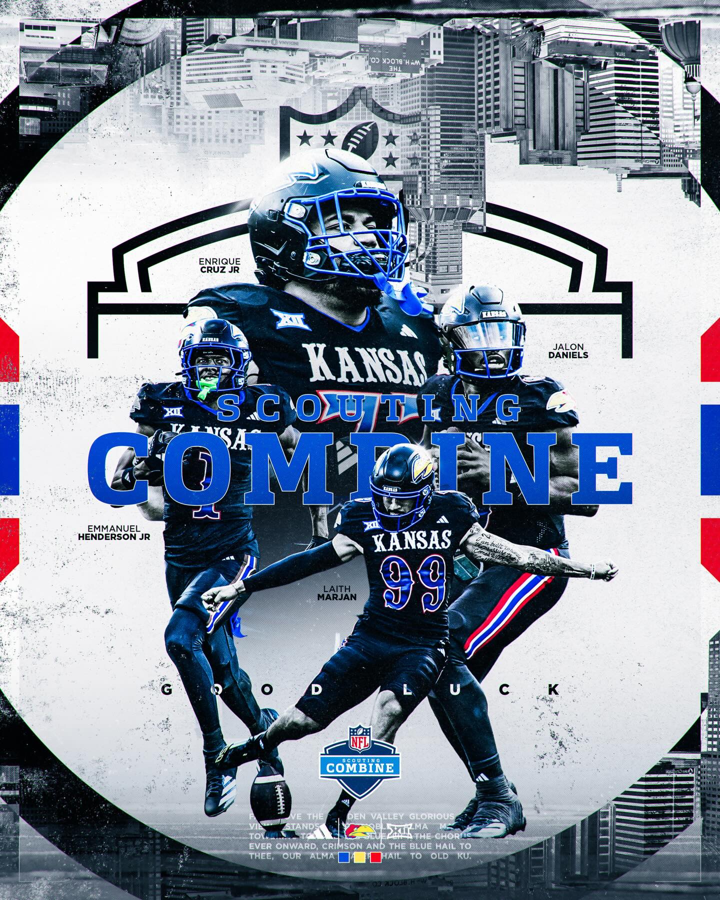 Opportunity awaits... 

TUNE IN to the NFL Combine this week ‼️🏈 #RockChalk