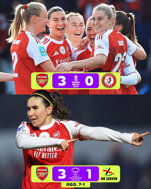 Making it through to two quarter-finals in one week, @arsenalwfc 👏