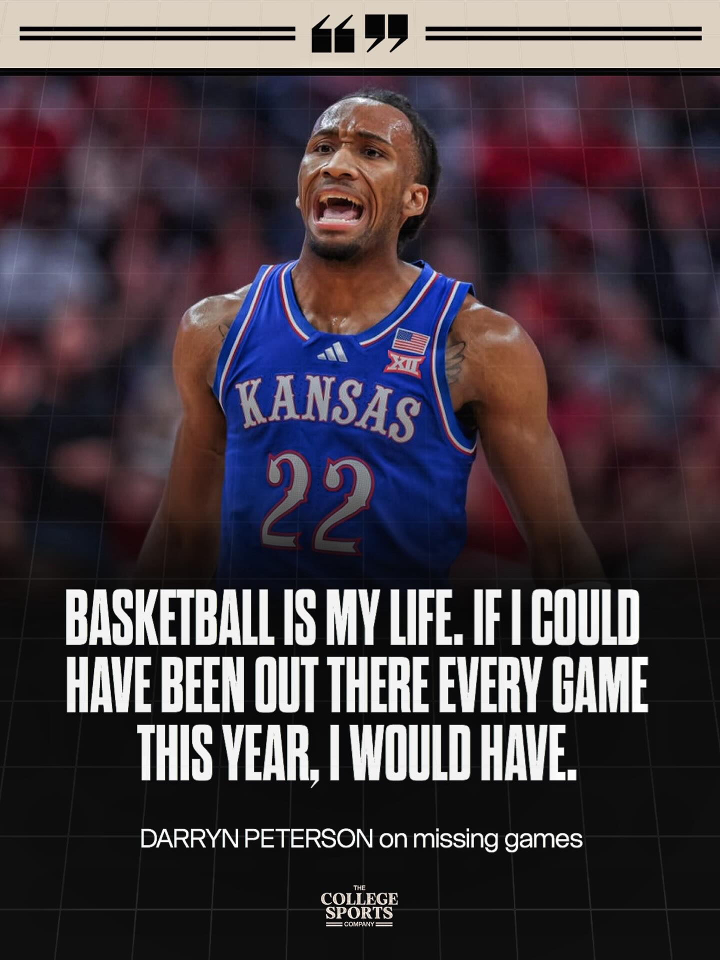 Kansas star freshman Darryn Peterson has addressed the criticism around him missing games this season 🗣️

Thoughts? 👀

(via @ESPN) 

#cbb #rockchalk #kansas #marchmadness #jayhawks