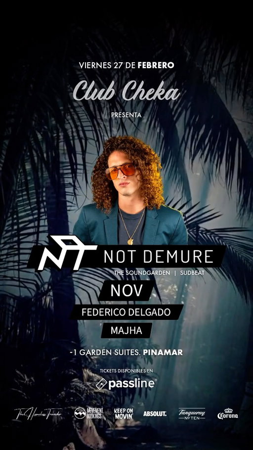 Este viernes 27, Club Cheka se convierte en el epicentro del sonido progressive groovero con un line-up de lujo. ✨

@notdemure 
@novnovnovnovnovnovnov
@fedehdelgado 
@magali_moraok
 
Adquirí tus entradas por Link en Bio! 

Viví la experiencia Club Cheka completa!🔝
La noche empieza en la mesa con cocina gourmet, luces bajas y una previa que prepara el pulso antes de pasar a la pista. 

Cena: 21:30 hs
Club: 23:30 hs

📍Pinamar

#clubcheka#experienciacheka