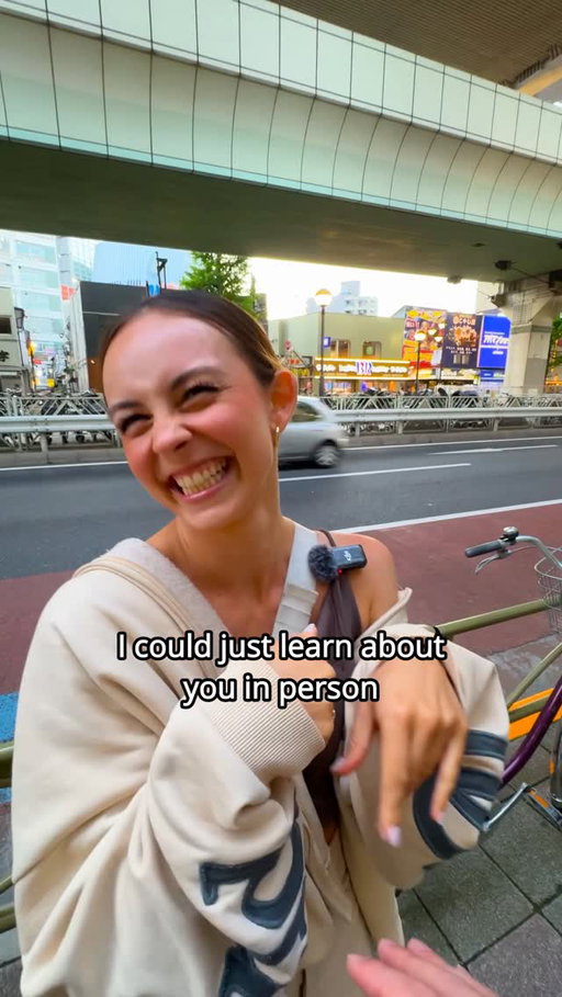 A few days before, I got a random insta DM saying 👀…

 “Hey Alley! I’m doing this video series where I ask strangers to cook for me in their homes. In Tokyo the next week and wondering if ur free to collab!” 🥸 I had never seen his videos before but I’m a pretty go with the flow person 💃

it seemed fun so we picked a day, I sent him a 7/11 location to meet at, everything seemed fine, but then things started to get weird…🫣

☝️The first question I asked before we approached our first stranger was “where are you from?” And that’s when the coincidences began.

We’re both from LA, but not just that..🥸

📌We grew up just 10 minutes away from one another.
📌We would hang out at the same local spots in high school. 
📌We graduated the same year. 
📌Our birthdays are just 2 weeks apart.

…How weird 😅

We just randomly met in Japan and out of everywhere in the world, we are both from the same hometown 

Anywayyyy💃

For the next 3 hours we walked around asking people to cook for us and in the midst of it all, it was so fun getting to know one another. 

Although no one ended up saying yes on that day, it turned into something much, much more 🥰

..There’s so much more to this story🙊

If you want to hear the WHOLE story from Sam’s perspective, comment STORYTIME and I’ll send you the video from his podcast where he talks about it in depth 🫶✨