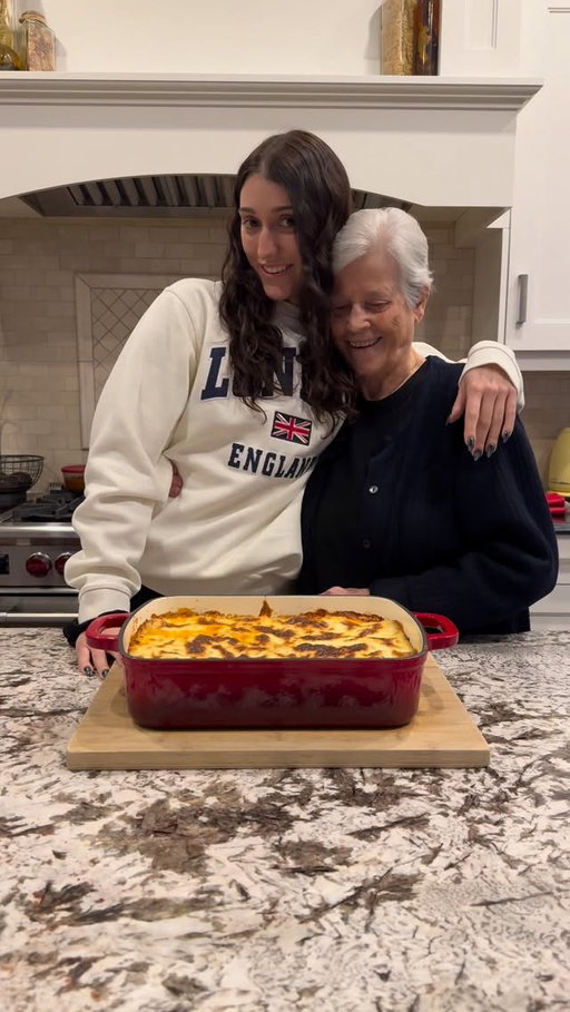 Back in the kitchen with yiayia Maria 🤍🇬🇷

Tonight we’re making παστίτσιο- pastitsio! This was a highly requested one!!

Step by step:

1. Create your meat sauce & set aside 
2. Boil pasta
3. Shred 1 cup of Parmesan cheese
4. Create béchamel
5. Mix 3 tbsp of béchamel, pasta, 1/2 cup Parmesan cheese & desired amount of meat sauce in a bowl
6. Line pan with bread crumbs
7. Mix the pasta meat mixture and place into pan
8. Pour béchamel on top and spread over noodles
9. Add 2-3 tbsp of water to bottom of the pan and just shake so it spreads 
10. Preheat oven to 350 degrees
11. Place in oven for 45 min until golden brown
12. Plate & serve!

Meat sauce:
* 1 whole onion
* 3 clove garlic 
* 2 tbsp tomato paste 
* 1 cup crushed tomatoes 
* *optional* 1tsp nutmeg ( this recipe does not include it) 
* 1 kilo ground beef 
Note: we had some extra portion of ground beef left over so you can either save and freeze like we do or use it for a larger portion of pasta. You can also make it more meat heavy if you’d like.

Pasta:
* 500g/1 kilo lean ground beef 
* Boil and cook al dente 

Béchamel: 
* 3 cup milk
* 1/2 cup vegetable oil (option is to use butter)
* 5 spoonfuls flour 
* 1 egg
* 1/2 cup graded Parmesan 

Step by step: 
1. Warm up milk - don’t boil 
2. In a separate pot - pour vegetable oil on a low heat and mix in flour
3. Once flour is mixed add in warm milk 
4. Once it’s all mixed add in one whole egg and continue to mix 
5. Then add in 1/2 cup Parmesan cheese 
6. Continue to mix until thick and fluffy
7. Remove from heat once done.

You’ll love this one if you’ve never tried it!! Enjoy 🫶