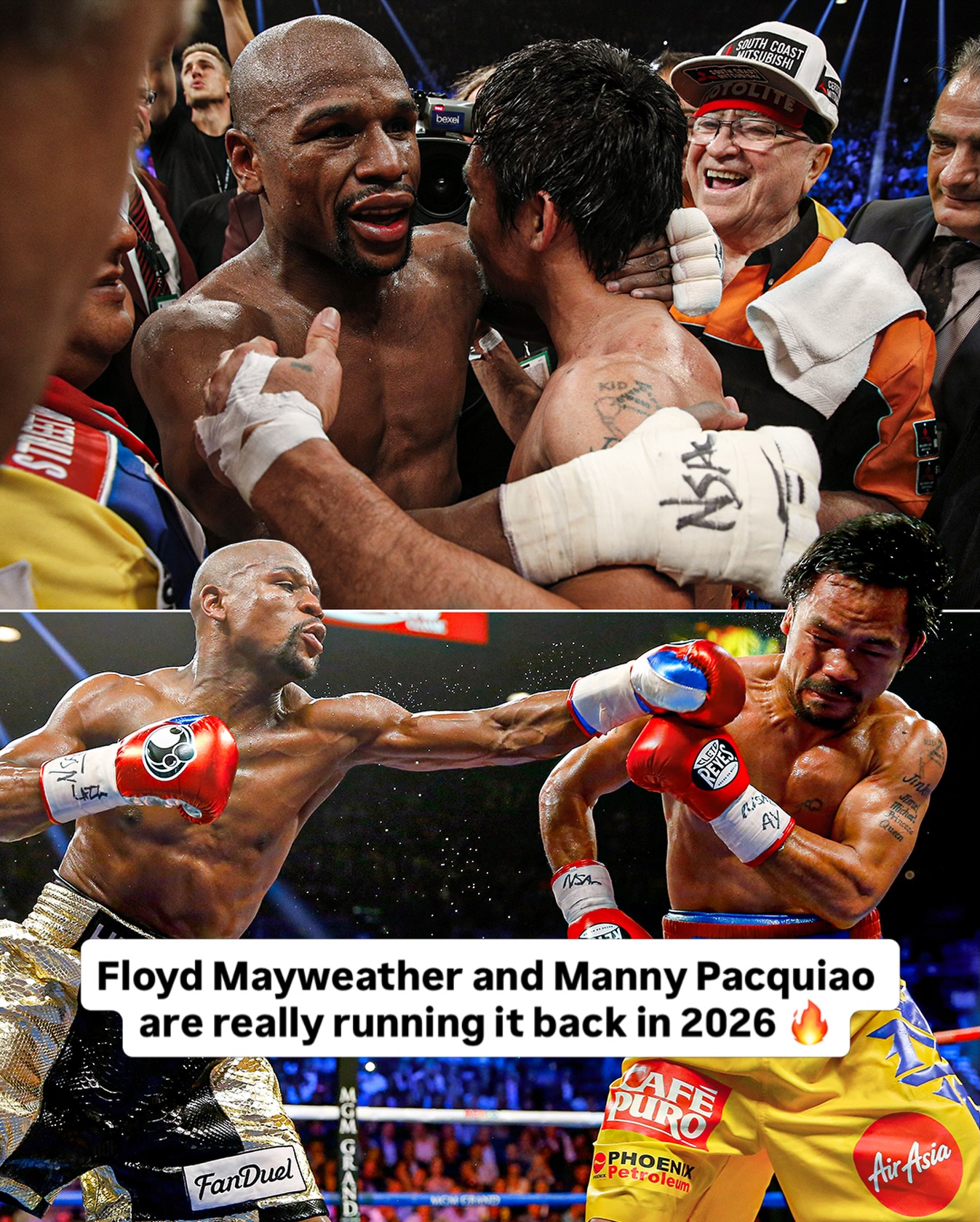 In 2015, Floyd Mayweather and Manny Pacquiao broke records in one of the most highly anticipated sporting events in history.

Floyd Mayweather went on to win by unanimous decision, with two judges scoring it 116–112 and the other 118–110.

Now, they’re set to run it back, this September, making history yet again in the first-ever professional boxing match at Sphere in Las Vegas 🍿

Saturday, September 19
LIVE globally only on Netflix
#MayPac2

#boxing #floydmayweather #mannypacquiao