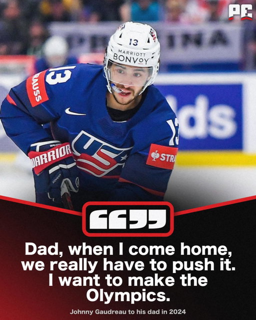 From May-Aug of 2024, Johnny and Guy worked to get him in Olympic shape.

They'd drive to rinks all over NJ - sometimes 70 miles away- for an extra hour of ice time.

“He said, ‘Dad when I come home, we really have to push it. I want to make the Olympics’”

By August of 2024, the Gaudreau family felt good about his chances.

“I think he might make the team,” Guy told Jane. “He’s in the best shape of his life.”

H/T Alex Coffey (Twitter)