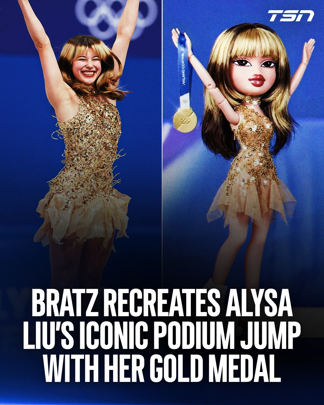 Bratz recreate Olympic gold medalist Alysa Liu’s winning moment at #MilanoCortina2026 🔥

(via @bratz)