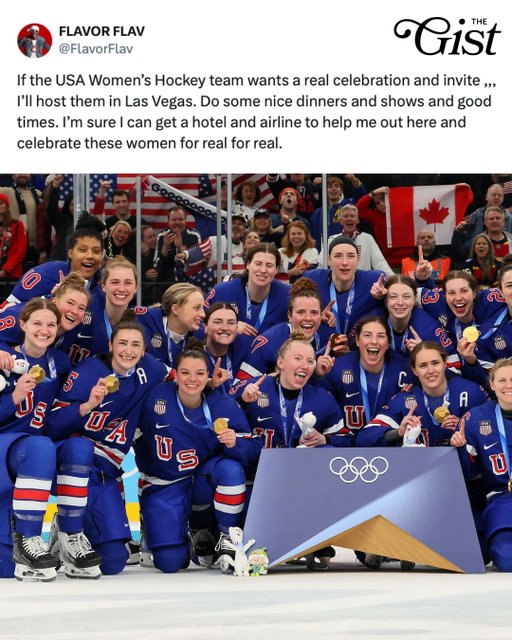 Hey, @flavorflavofficial! Let us know if you need a media partner! 👋⁣
⁣
The OLYMPIC GOLD MEDAL-WINNING women's team have declined Trump's invitation. 👏⁣⁣
⁣⁣
The news comes after Donald Trump told the men's team that he "has to" invite the women's team or risk impeachment. ⁣⁣
⁣⁣
Team USA accomplished something incredible at Milano Cortina – gold in both the men's and women’s tournaments. That should have been the headline. Period.⁣⁣⁣
⁣ ⁣⁣
When women’s sports are still fighting for equal coverage, equal pay, and equal respect, moments like this matter. Words matter. Leadership matters. Gold on the ice. That’s the story.⁣ ⁣⁣
⁣
LETS GET THESE LADIES A PROPER CELEBRATION!⁣
⁣⁣
#womenssports #hockey #milanocortina2026
