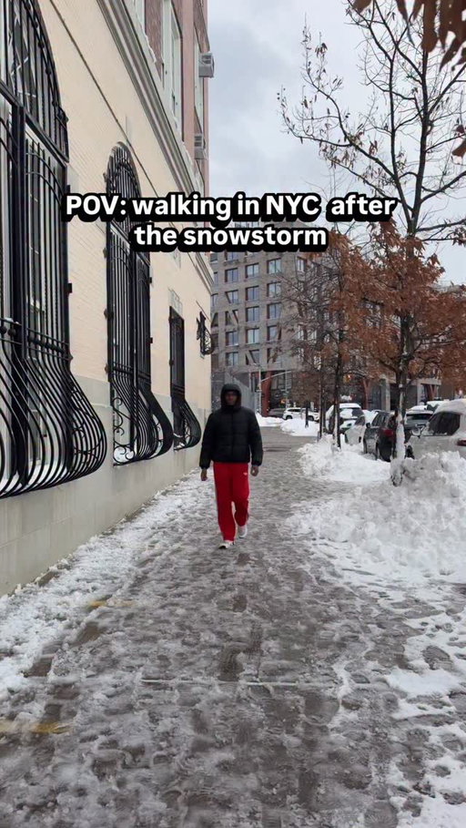 POV: walking in NYC after the blizzard hit