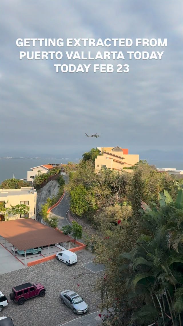 I have been offline the last 40 hours for safety reasons…. We have been in the middle of the cartel war here in Puerto Vallarta, and we are finally headed home, after a lot of work from @austin_boggan and @kaden.green15 they both worked tirelessly to get us out and it was extremely hard. Things in the city are definitely as you see on the news and a lot of worry from this husband and father of pregnant @madi___mae we are headed home safe. With crazy extraction in armored vehicles, loaded guards and a jet we are safe and headed to the United States. THANK YOU FOR THE MILLION MESSAGES FROM CONCERNED PEOPLE…. This pregnant lady is safe and secure.