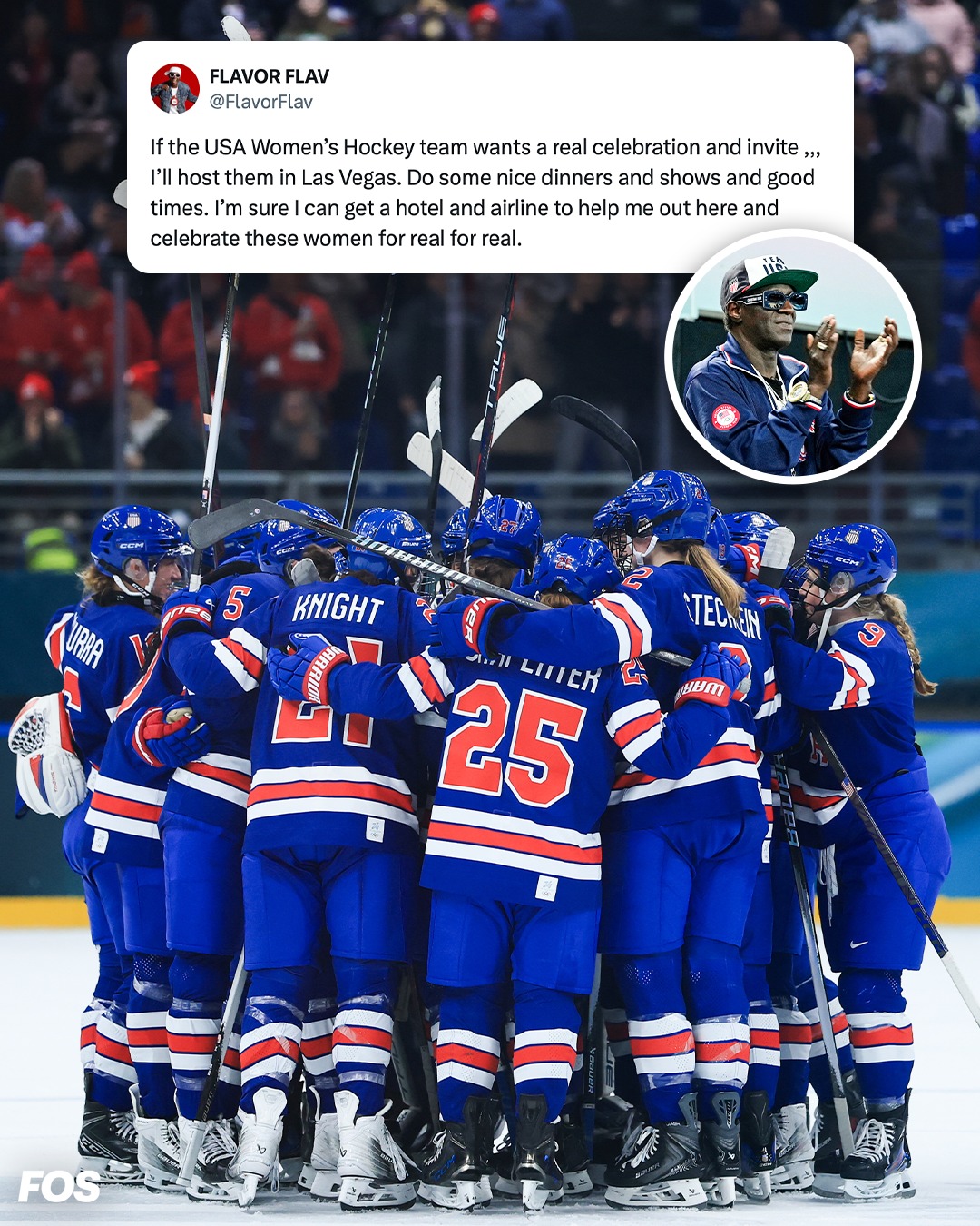 Flavor Flav has invited the Team USA women’s hockey to Las Vegas to celebrate their Olympic gold.

The invite comes after the team declined an invitation from Donald Trump to attend the State of the Union.