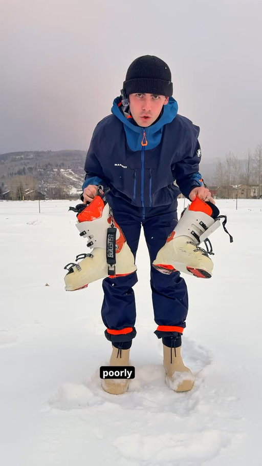 Share this with someone who hates ski boots! ⛷️🤝

Believe it or not, I actually grew up hating skiing. Yes, you heard that right! Every morning of the family ski vacation, I dreaded hitting the slopes for one simple reason: I was in constant pain.
My feet ached, my head hurt, and I was always too hot or too cold. I was miserable! 😫
I eventually realized that ski boot fit is everything. 

If you want to stop the foot pain and actually enjoy the mountain, avoid these common skiing mistakes:
• 🧦 One pair of socks ONLY: Doubling up actually cuts off circulation and makes feet colder!
• 🚫 Smooth it out: Ensure there are zero wrinkles in your socks to avoid blisters.
• 👖 Leggings up: Pull your base layers completely above the top of your boot.
• 🦶 Don’t overtighten: Your buckles should be snug, but not cutting off your blood flow.
• ⚡ Strap placement: Place the booster or power strap under your shell but over the liners.
• ❄️ Keep it dry: Pull your powder sleeve down 
to keep snow out and your socks dry!
If you fix these ski boot hacks, I promise you’ll enjoy skiing so much more! 🏔️✨

Save this for your next trip to the mountains! 📌
#skitips #skiboots #skitutorial 
 #skihacks #beginnerskiing