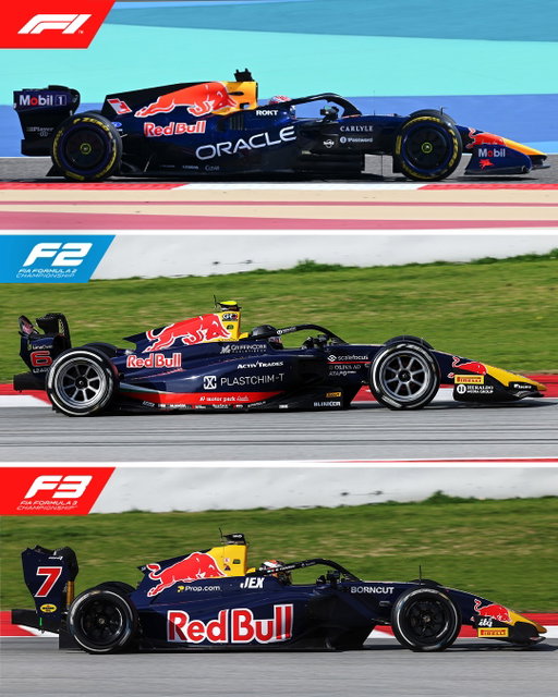 Red Bull across the ranks! 🔴🐂

Mirroring Max and Isack in F1, junior drivers Nikola Tsolov, Mattia Colnaghi, Fionn McLaughlin and Ernesto Rivera will carry the team's iconic colours across F2 and F3 in 2026 ✨

#F1 #F2 #F3 #RoadToF1