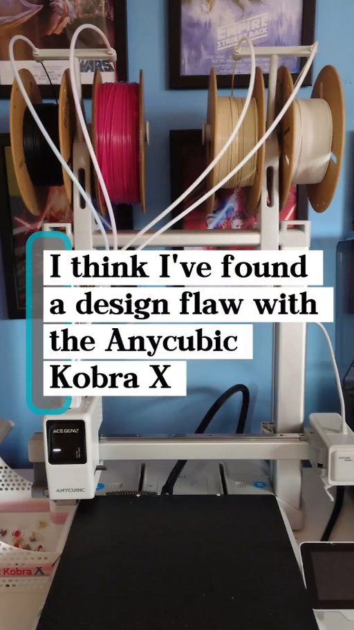 I think I may have spotted a design flaw with the latest Anycubic Kobra X 3D printer. 
The print bed is far too close to the display screen, to the point that it caused a minor collision. What was the company thinking? 

#Anycubic #design #3dprinting #KobraX #AnycubicKobraX