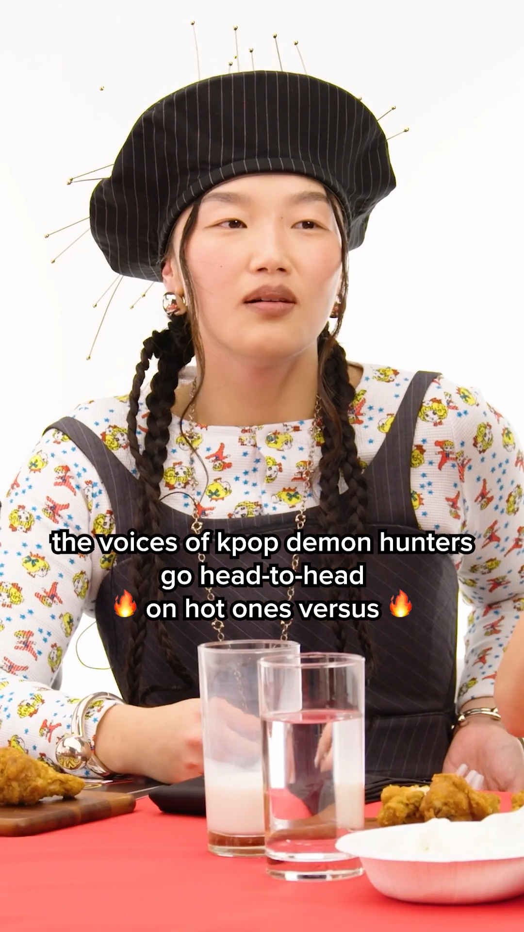 From accurately recapping the movie to showing off dance moves from saja boys, the voices of @kpopdemonhuntersnetflix will either need to be honest or go head-to-head with the wings of death 💀🥵 Tune in to an all-new episode of #HotOnesVersus NOW! LINK IN BIO.