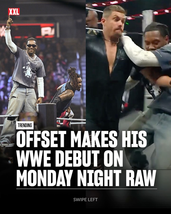 Offset made his official WWE debut during WWE Raw last night in his hometown of Atlanta. 

His track “Bodies (BNYX Mix)” featuring J.I.D and Drowning Pool is also serving as the official theme song for WWE Elimination Chamber. 🔥

Who would you want to see Offset wrestle? ⬇️💭

🎥 @wwe
