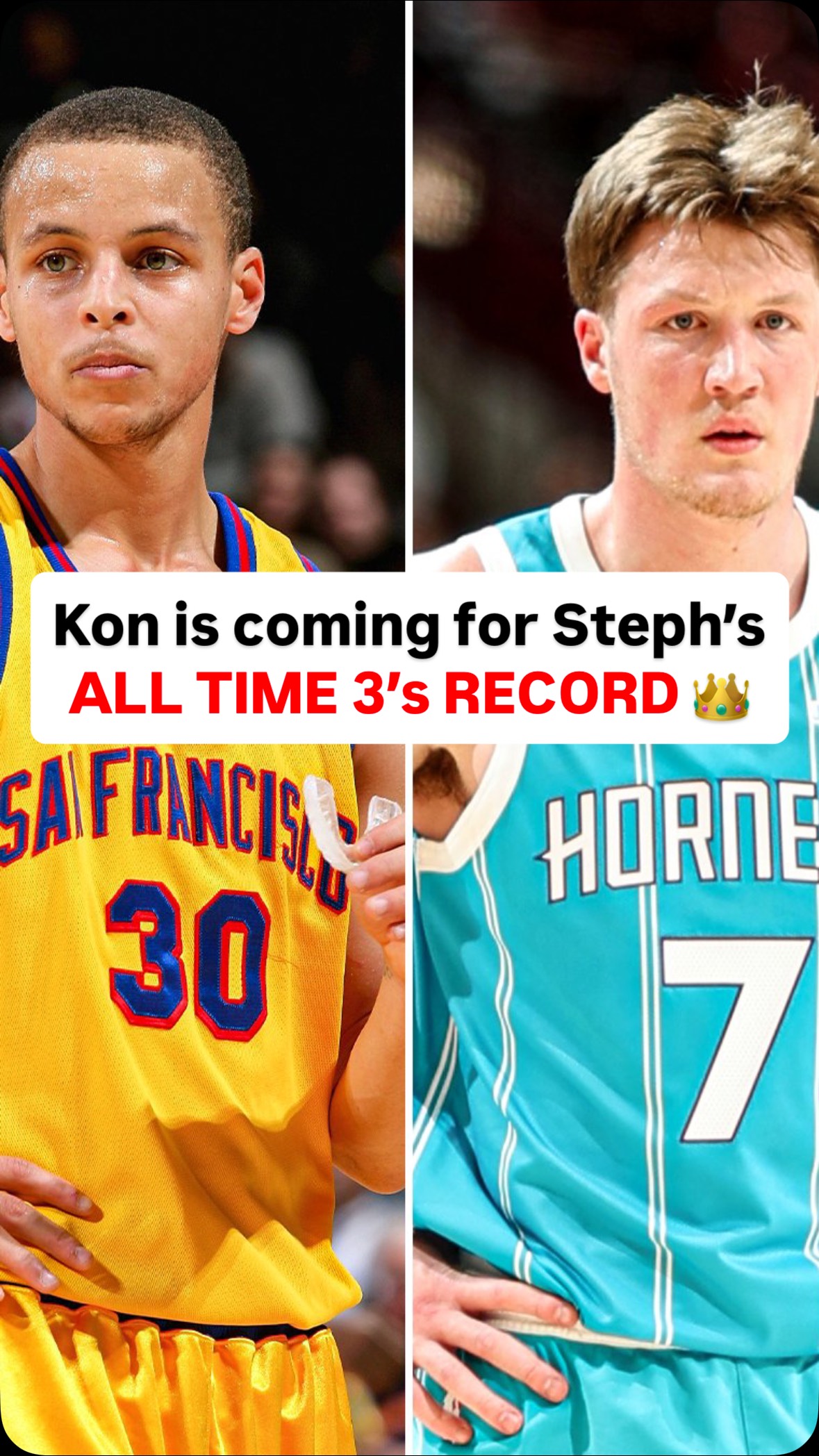 Kon Knueppel will break Steph Curry’s 3 pointers made record one day #NBA #konknueppel #charlottehornets #nbahistory #nbastats