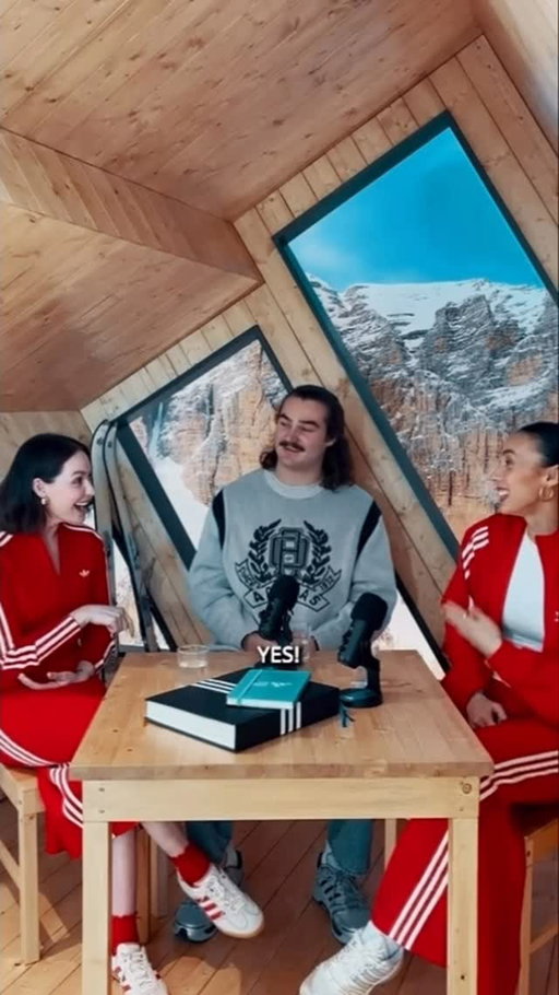 An ice dancer, a hammer thrower, and a taekwondo athlete walk into the @adidas chalet…