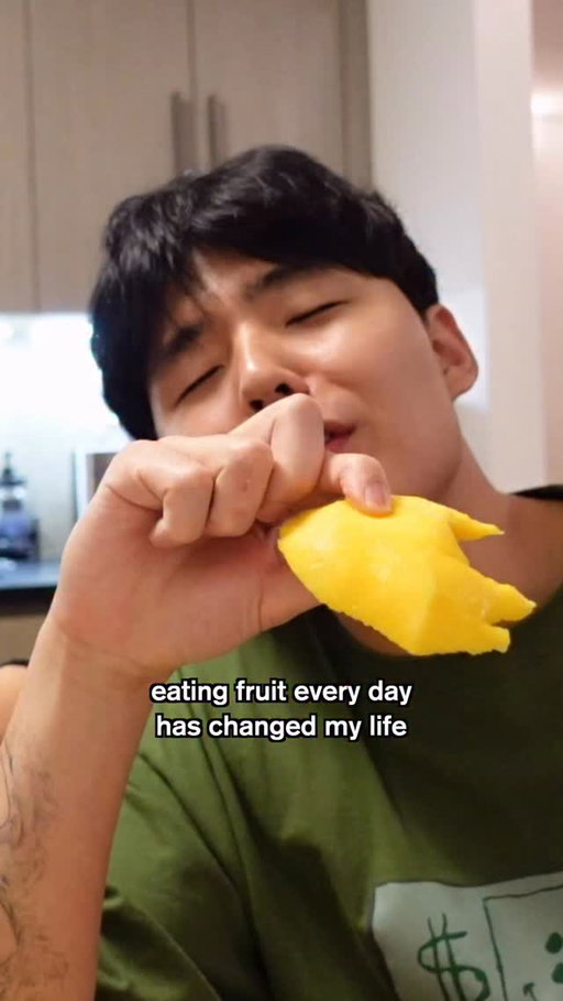 eating a mango
