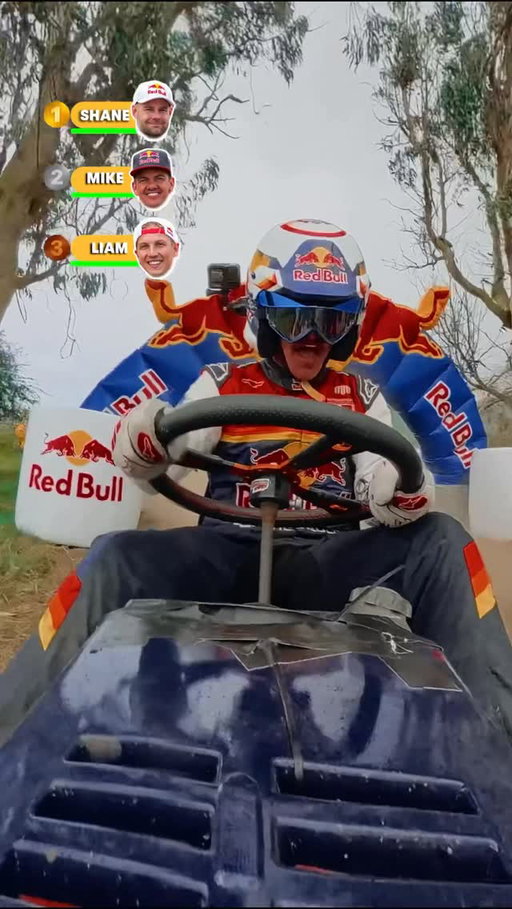 The paddock never stood a chance 💨 

@liamlawson30 , @madmike.123 & @svg97 go head-to-head on 500cc modified lawnmowers - say less.

#redbull #givesyouwiiings #lawnmowerracing #motorsport #liamlawson