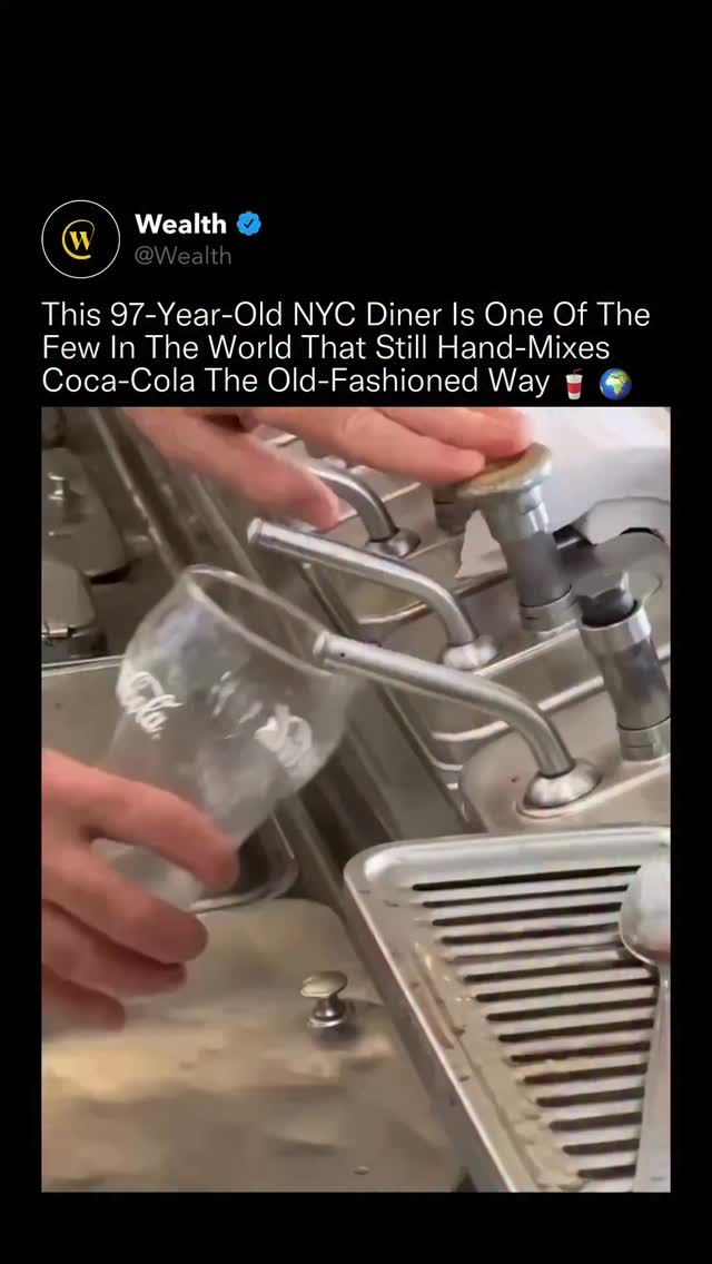 In a city obsessed with speed and automation, this diner still makes Coke by hand like it’s 1928. 😳✨

Opened nearly a century ago, this New York City diner continues to prepare Coca-Cola the traditional way, manually mixing syrup and carbonated water at a classic soda fountain instead of relying on modern push-button machines. Every glass is measured by experience, not software.

Run by the founder’s grandson, it’s believed to be one of the few places left in the world still serving soda this way. The result is a richer, more nostalgic taste, especially when finished with hand-scooped ice cream for their iconic Coke and root beer floats.

In an era dominated by automation and convenience, this diner preserves a nearly forgotten craft that once defined American soda culture. 🗽🥄

Love Technology? Follow @Wealth 🌟

Media: @newyorknico

#technology #NYC #diner #innovation #nostalgia